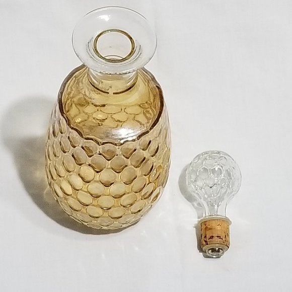 Old Forester Gold Iridescent Carnival Glass Thumbprint Liquor Bottle Decanter - Picture 6 of 6